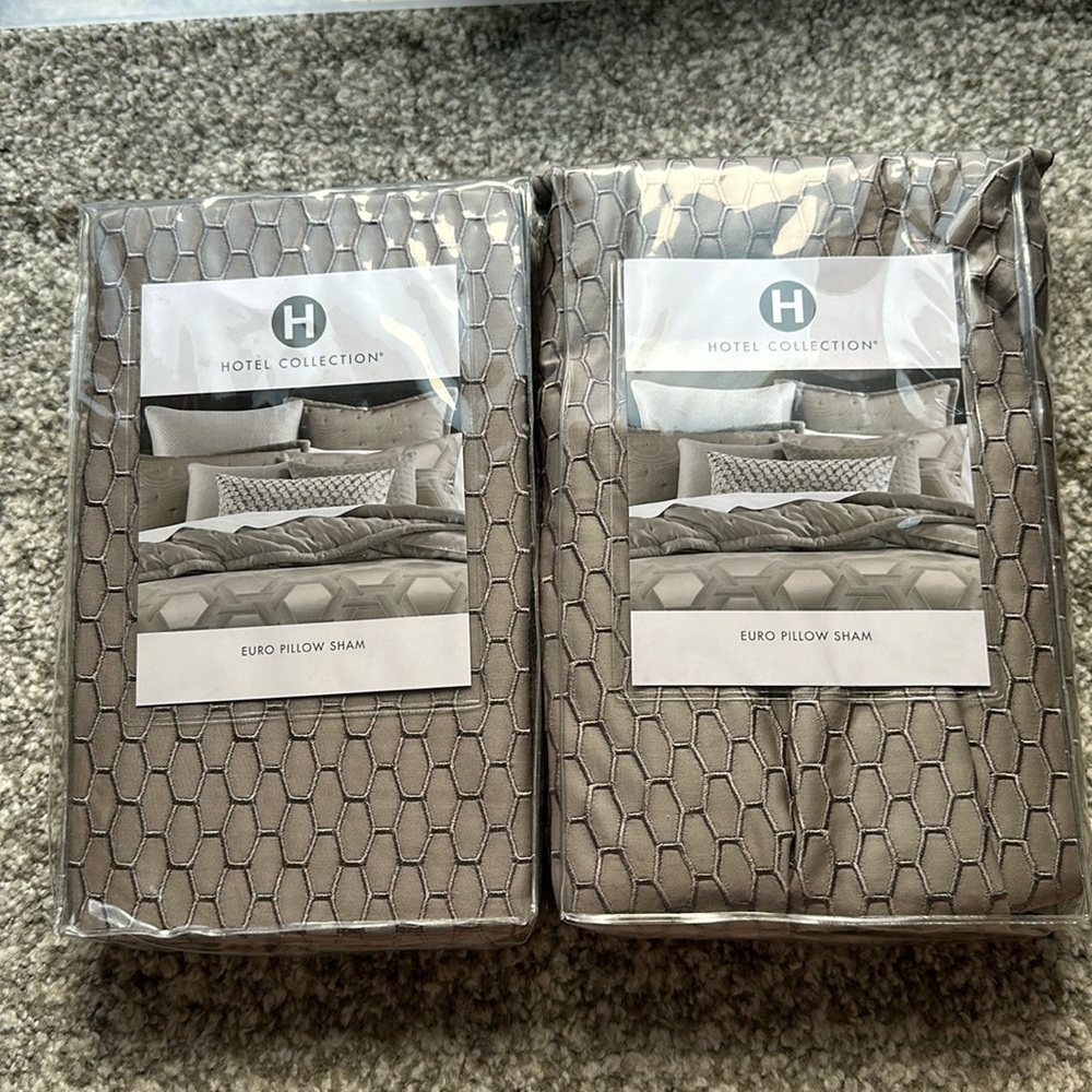 Hotel Collection Euro Pillow Sham Honeycomb Trellis new set of 2
